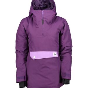 ANORAK Purple Ski Pullover Jacket with Hood